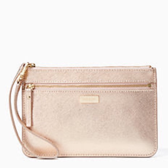 Kate Spade ♠️ Rose Gold Metallic Wristlet. - Picture 7 of 8
